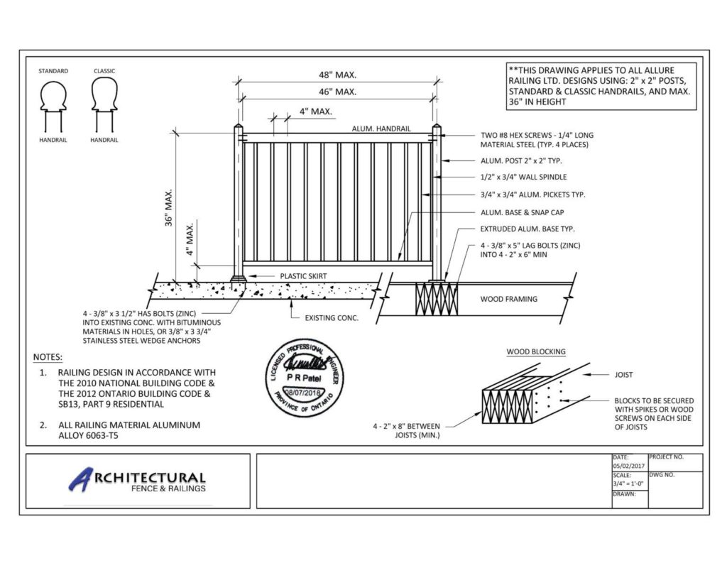 balcony railings canada